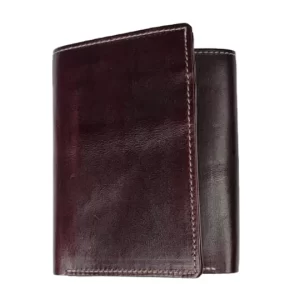 Burgundy Tri-fold Horsehide Leather wallet-01