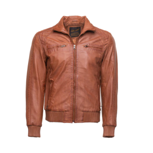 Beltrans sand washed leather jacket-01