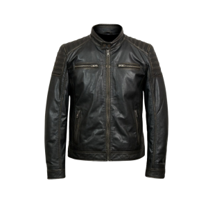 Distressed Brown Motorcycle Vintage Leather Jacket-01